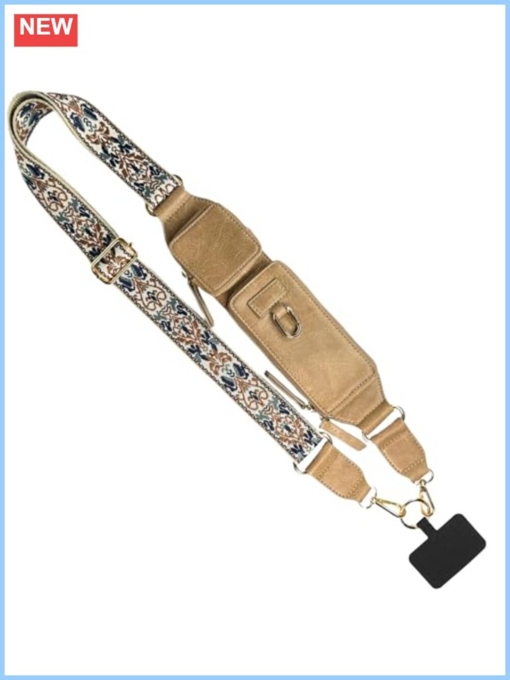 Vegan Leather Phone Crossbody Zip & Clip Wallet Adjustable Strap